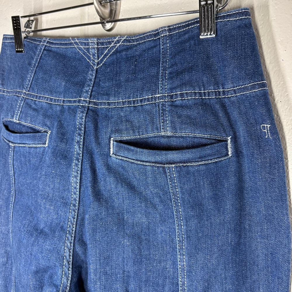 Pilcro Anthropologie Seamed High Rise Wide Leg Jeans Pants Size Petite 27 Dark - Picture 8 of 14